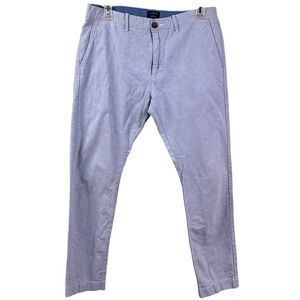J Crew Driggs Blue Cotton Slim Straight Leg Flat Front Pants Size32x28 READ‎